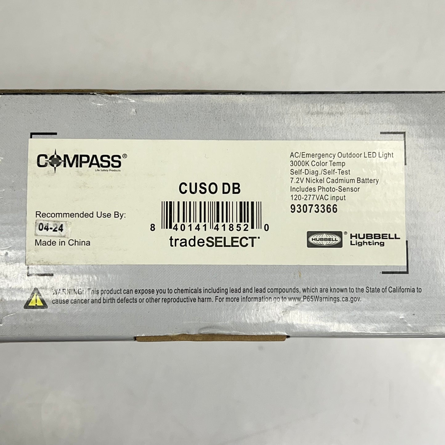 HUBBELL LIGHTING Led Wall Pack w/ Emergency Battery Backup 1500 Lumens Brown