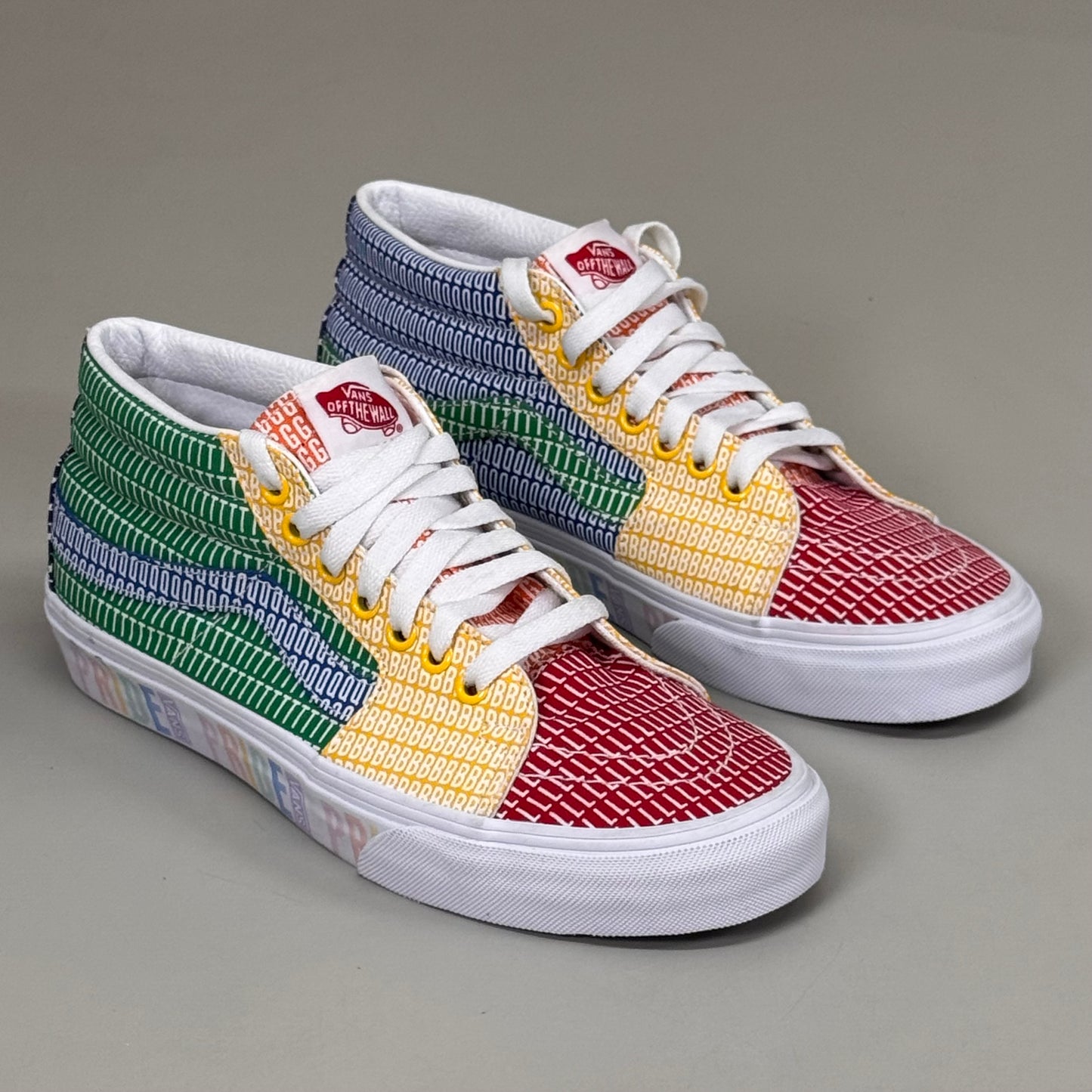 VANS Canvas Sk8-Mid Pride LGBTQ Shoe 2021 M SZ 8 W SZ 9.5 Multicolor