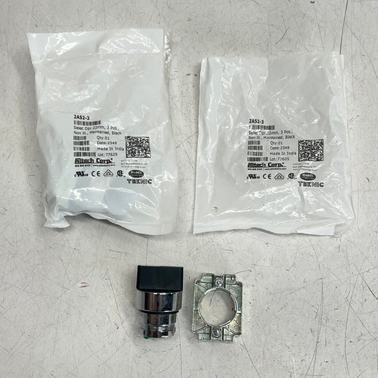 ALTECH CORP (2 PACK) Selector Switch OperatorNon-illuminated Metal  2AS2-3