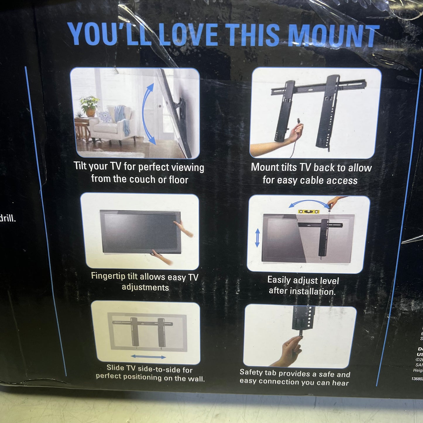 SANUS Ultra Slim Tilting Flat TV Mount 40"-85" 125 Load Capacity Black VLT16-B1