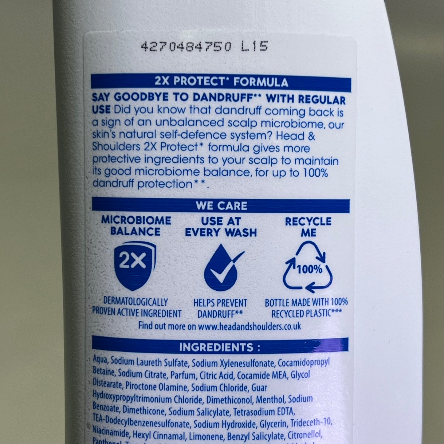 HEAD & SHOULDERS (6 PACK) Anti Dandruff Shampoo Hydrating Smooth & Silky 400 ml