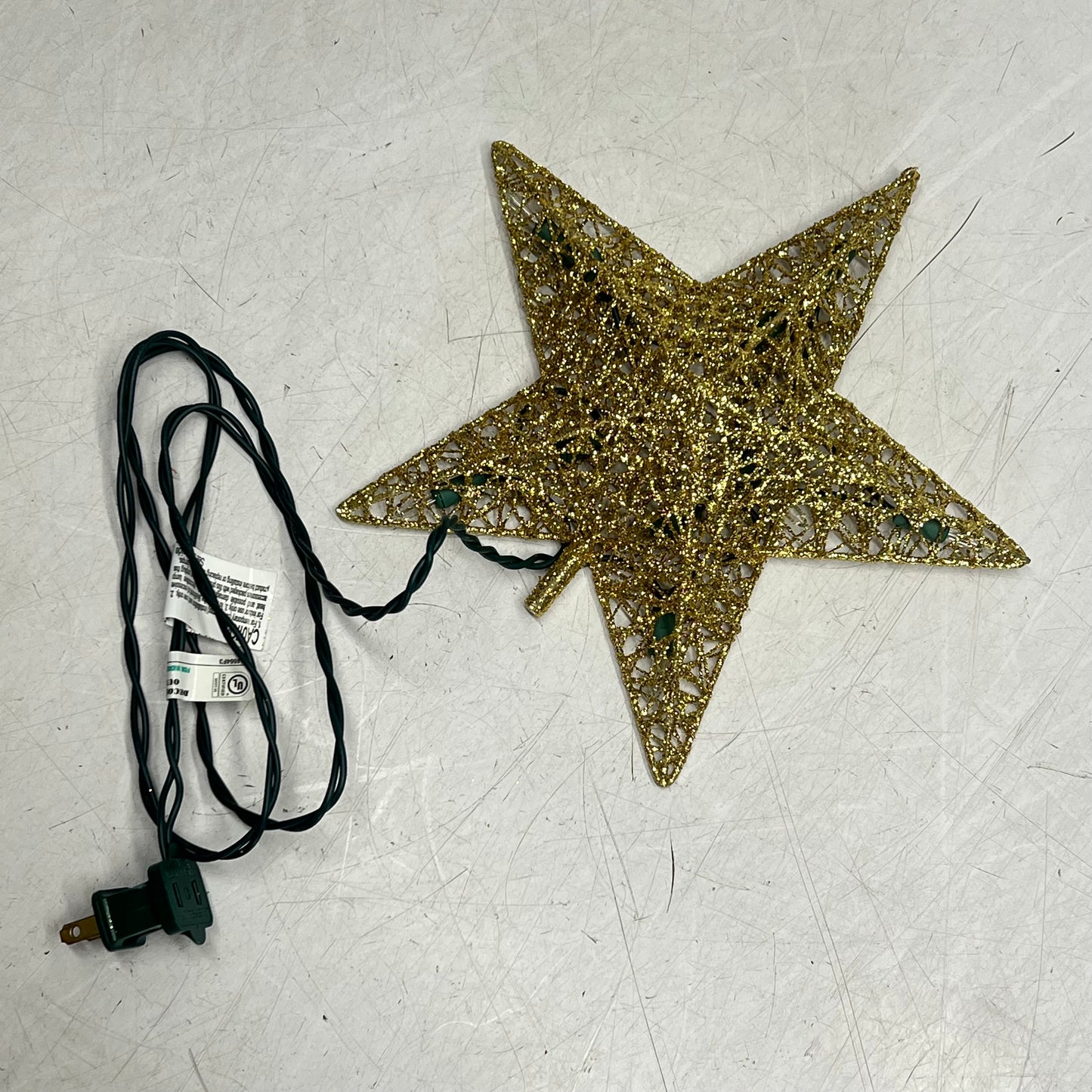 KURT S ADLER Wire Star Tree Topper Christmas Decor 9" 10 Light Gold UL0131GO