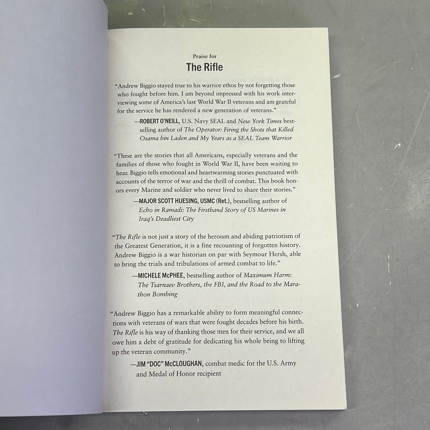 THE RIFLE  Paperback Combat Series Americas Last WWII Veterans By Andrew Biggio