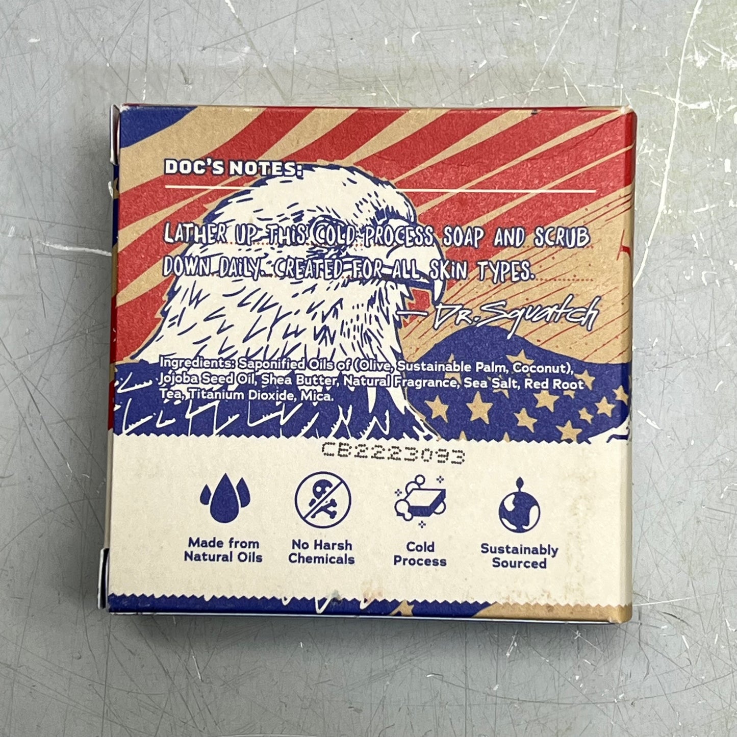 DR SQUATCH (3 PACK) Freedom Fresh Men's Natural Bar Soap Zero Grit 5oz