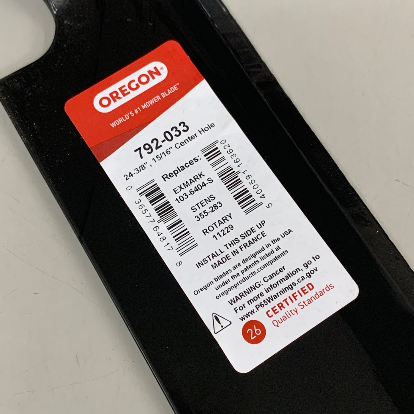 OREGON (6 Pack) Mower Blade for Exmark 24- 1/2" Black 792-033