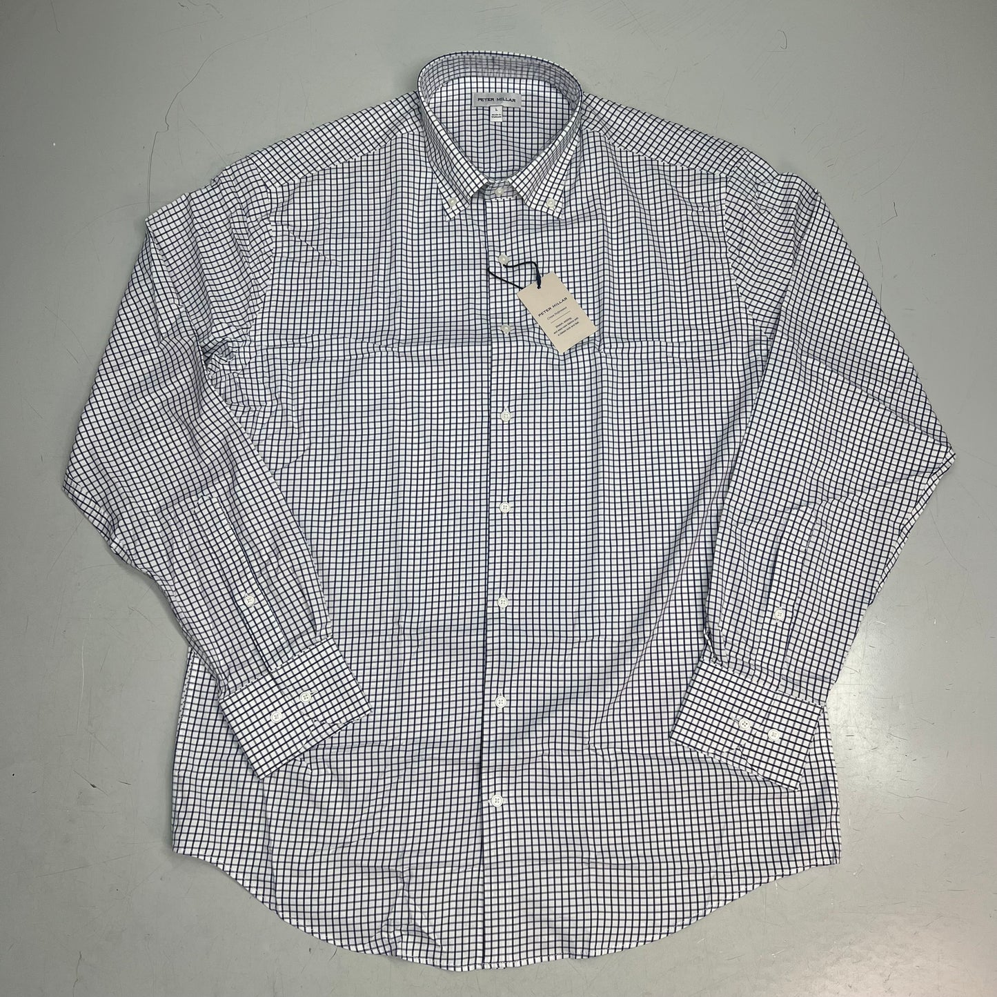 PETER MILLER Hanford Performance Twill Sport Shirt Men's Sz XXL Classic Navy