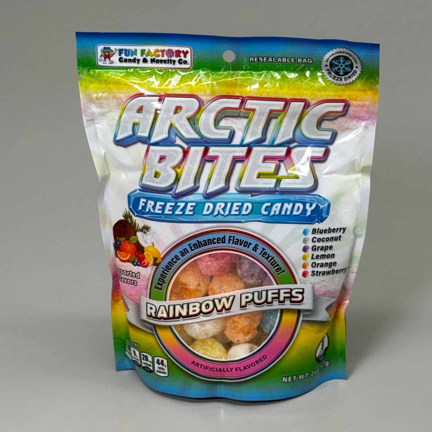 FUN FACTORY (3 PACK) Freeze Dried Candy Rainbow Puff Flavors 1.2oz BB0 8/26