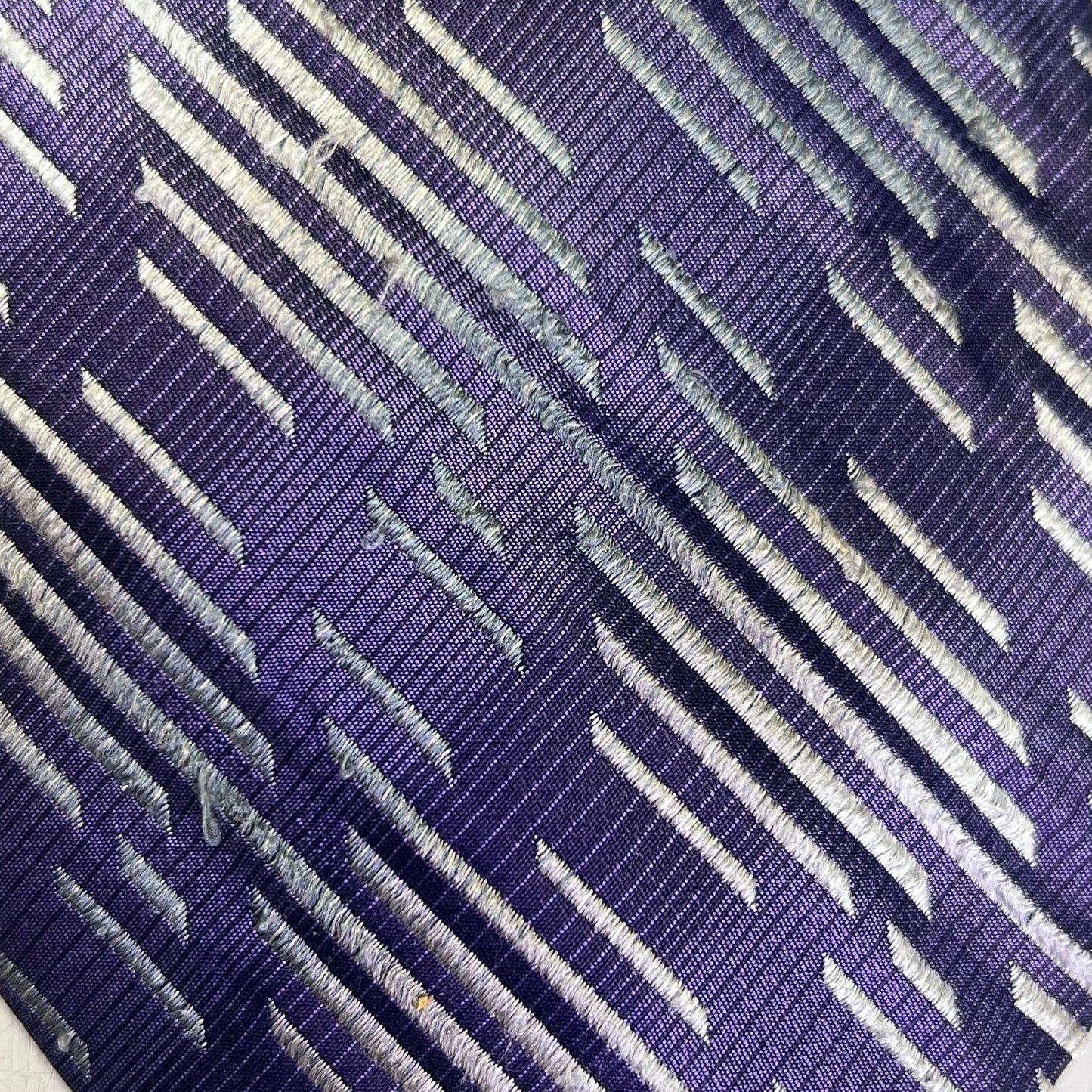 EMILIO PONTI 100% Silk Patterned Suit Tie 60" Purple/Grey (Pre-Owned)