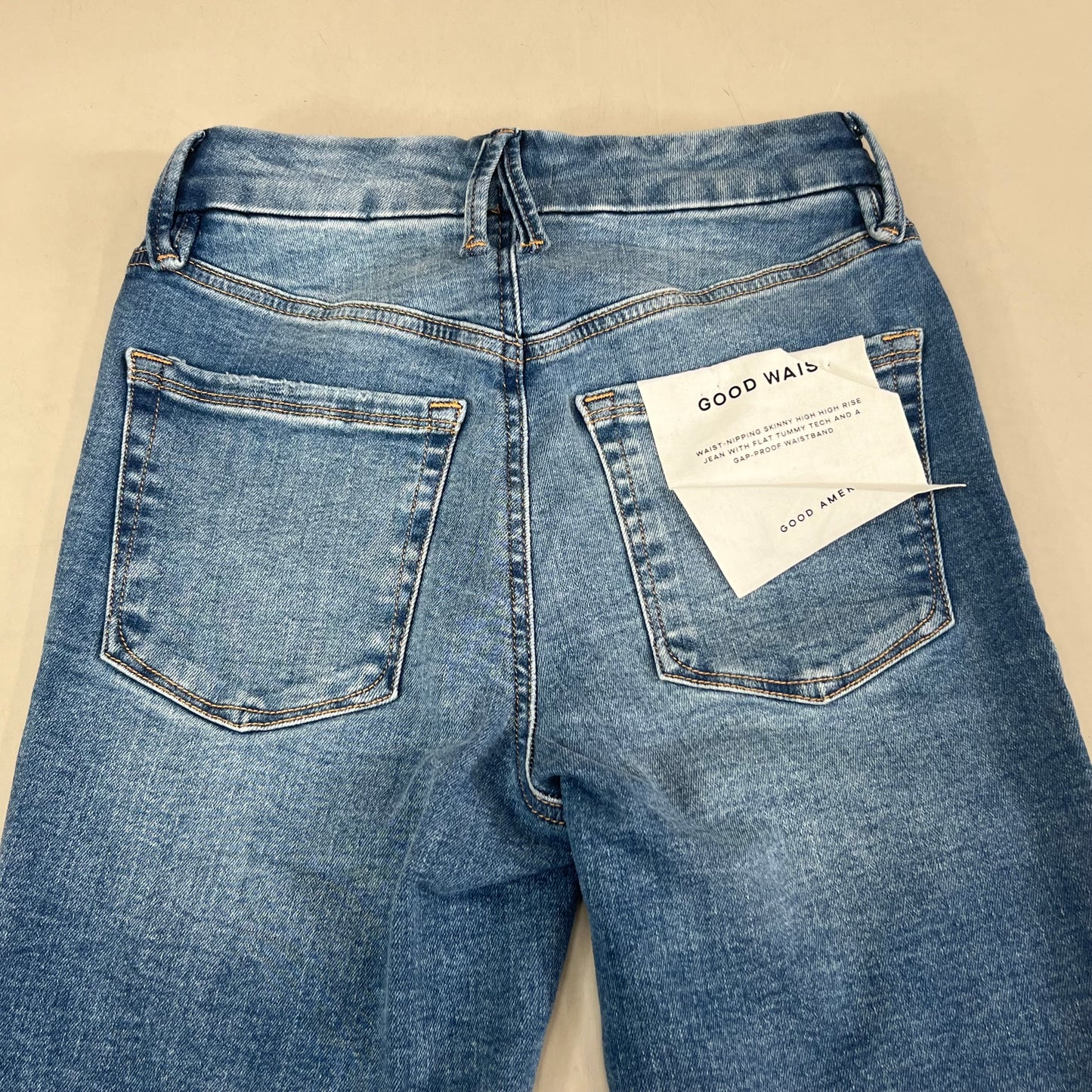 GOOD AMERICAN Good Waist High-Rise Jeans Women's Sz 004 Indigo324 GWAFDV478T