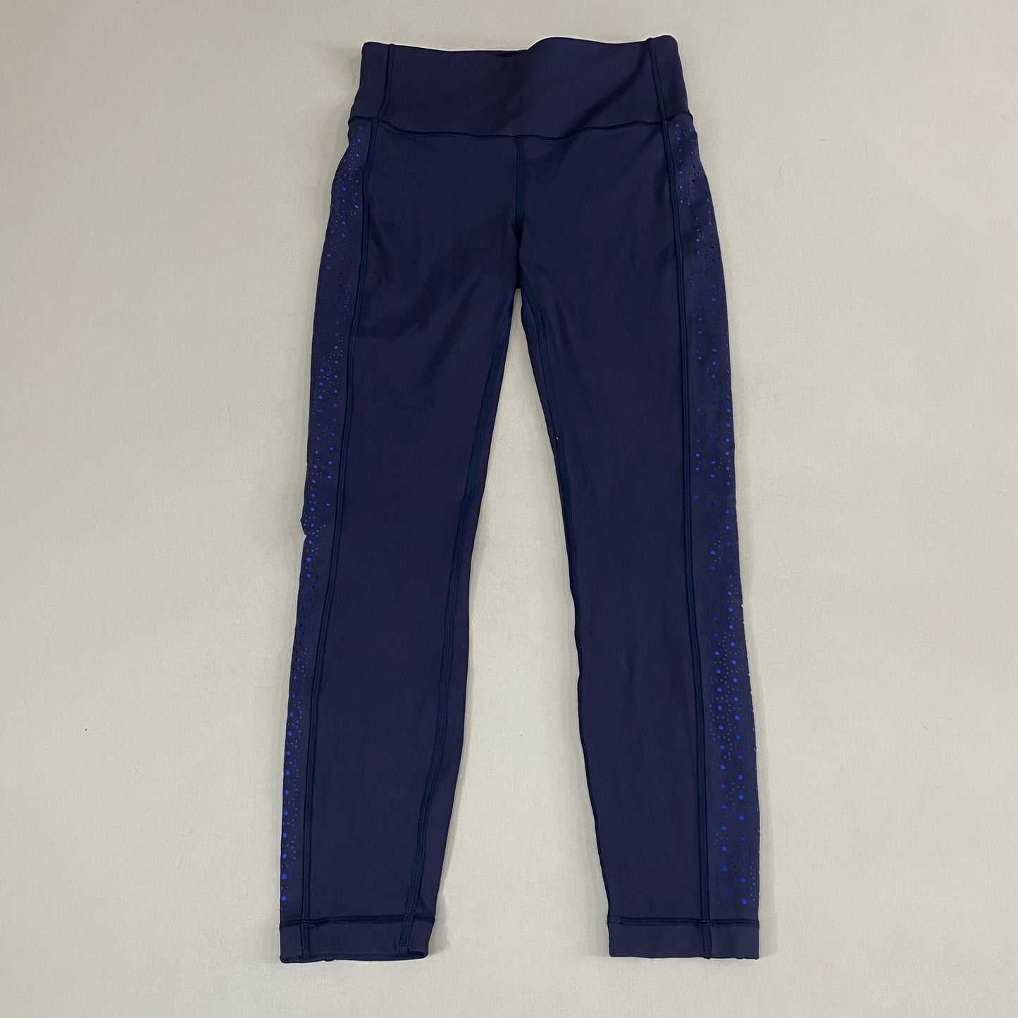 LULULEMON Heavyweight French Terry Pants Women's SZ 6 Navy Blue W/ Light Blue