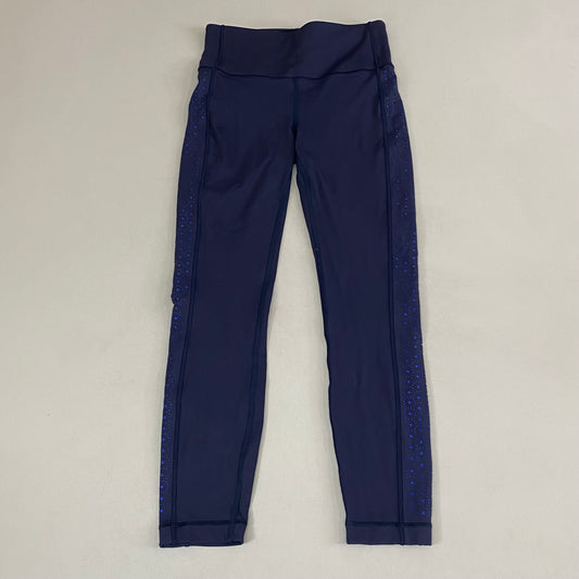 LULULEMON Heavyweight French Terry Pants Women's SZ 6 Navy Blue W/ Light Blue