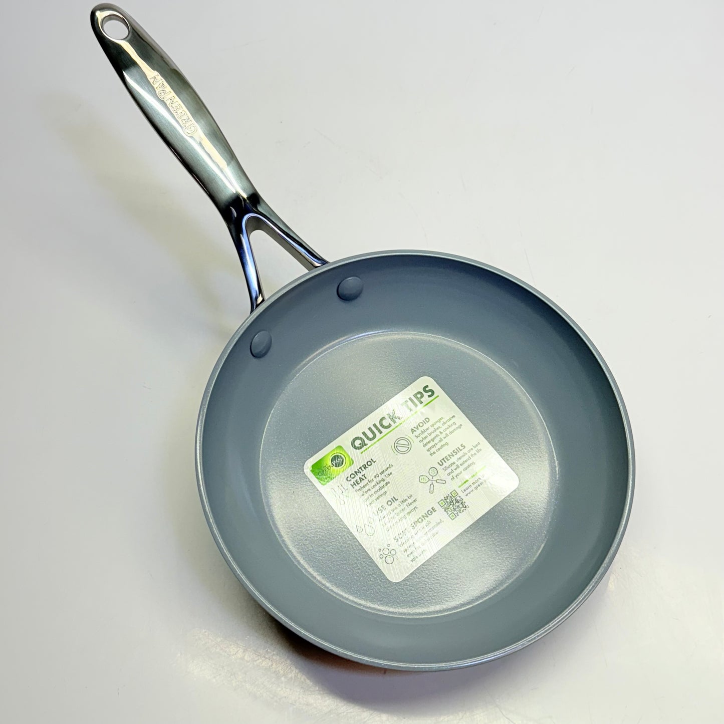 THE ORIGINAL GREEN PAN Valencia Pro 8" Frypan Ceramic Nonstick Gray PFAS Free