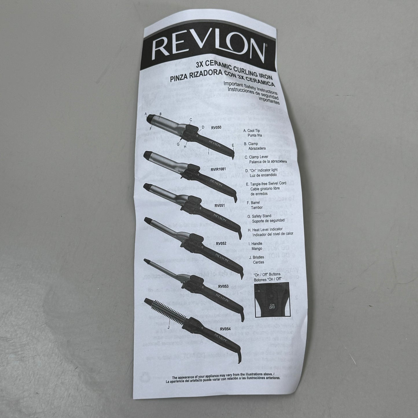 REVLON Perfect Heat Triple Ceramic Barrel Hair Curling Iron 1-1/4 inch