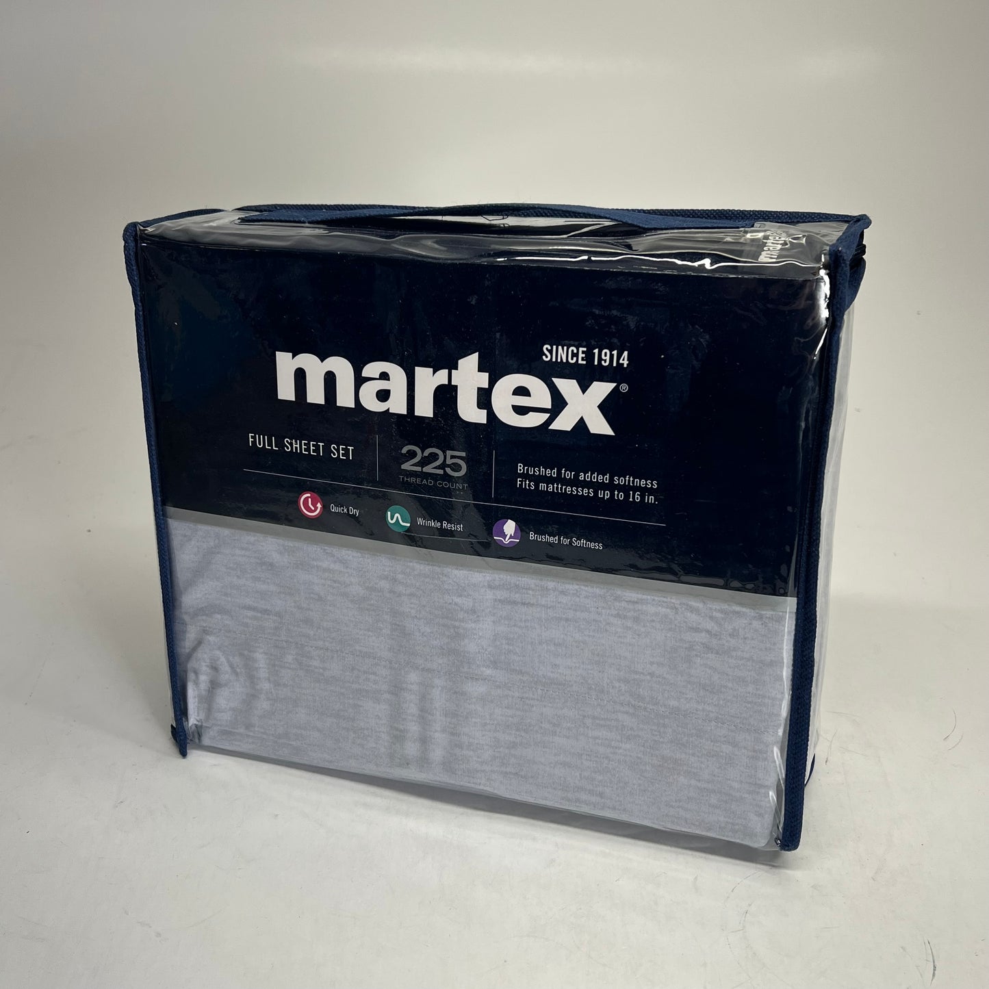 MARTEX 225 Thread Count Soft Wrinkle Resistant Sheets Set Full Light Grey