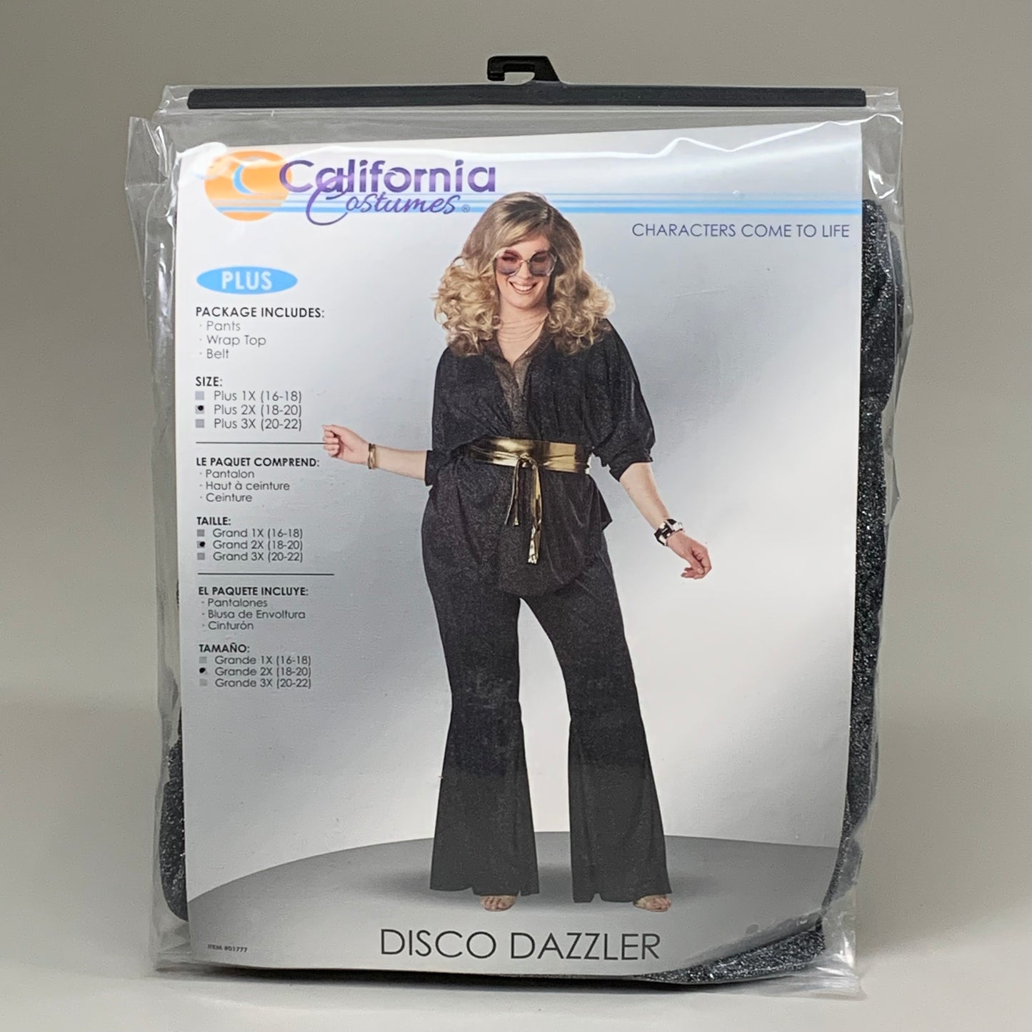 CALIFORNIA COSTUMES Women's Disco Dazzler Sz-2X (18-20) Black/Silver 01777