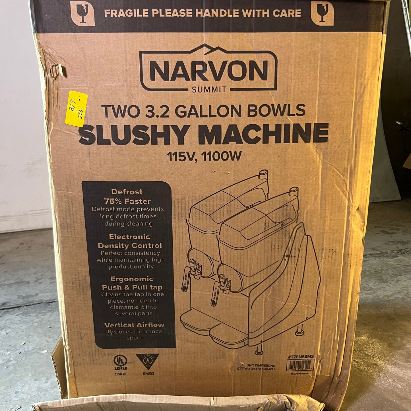 NARVON Double Pourover Granita Slushy Frozen Beverage Machine 1100W 378NSSM2
