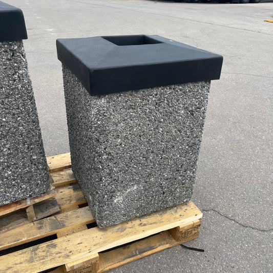 Z@ TRASHCANS UNLIMITED Open Top Outdoor Concrete Garbage Can 40 gal (AS-IS)