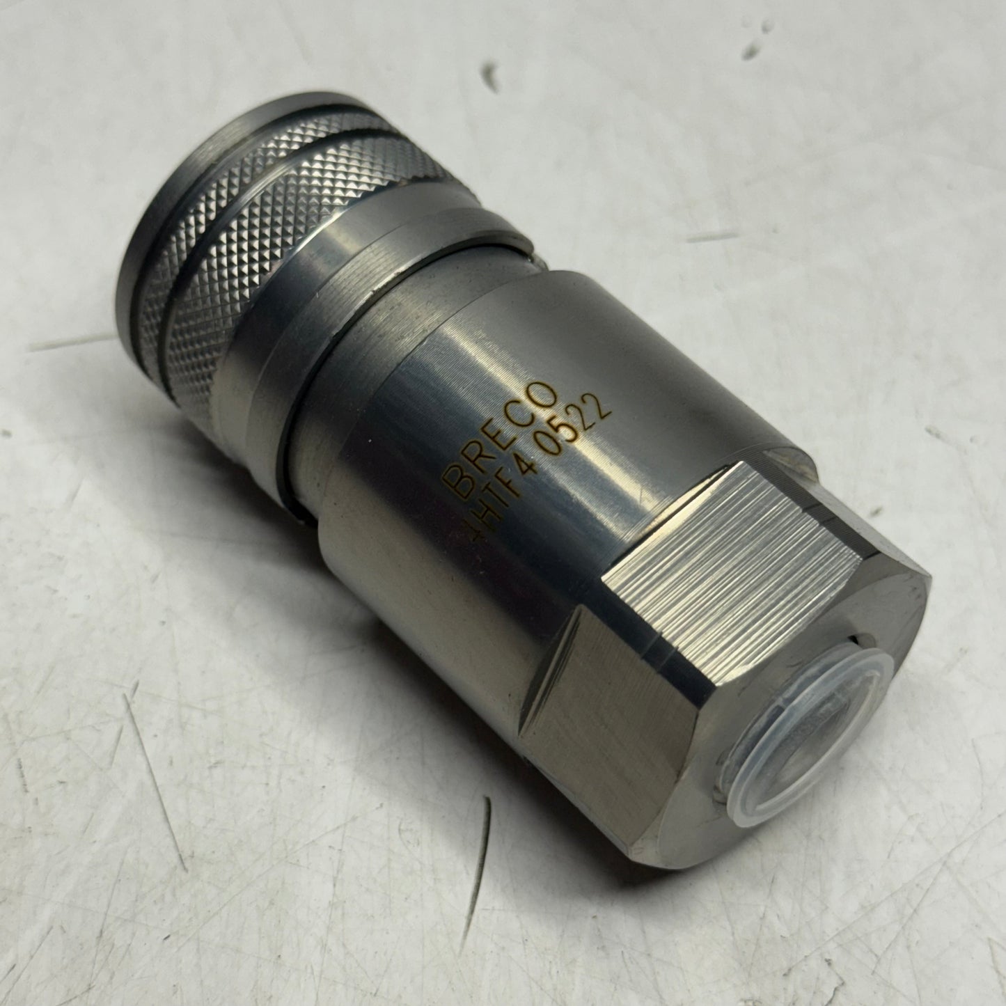 BRECO Flat-face Hydraulic Coupler Sz 3.2"L, Steel 4HTF40522