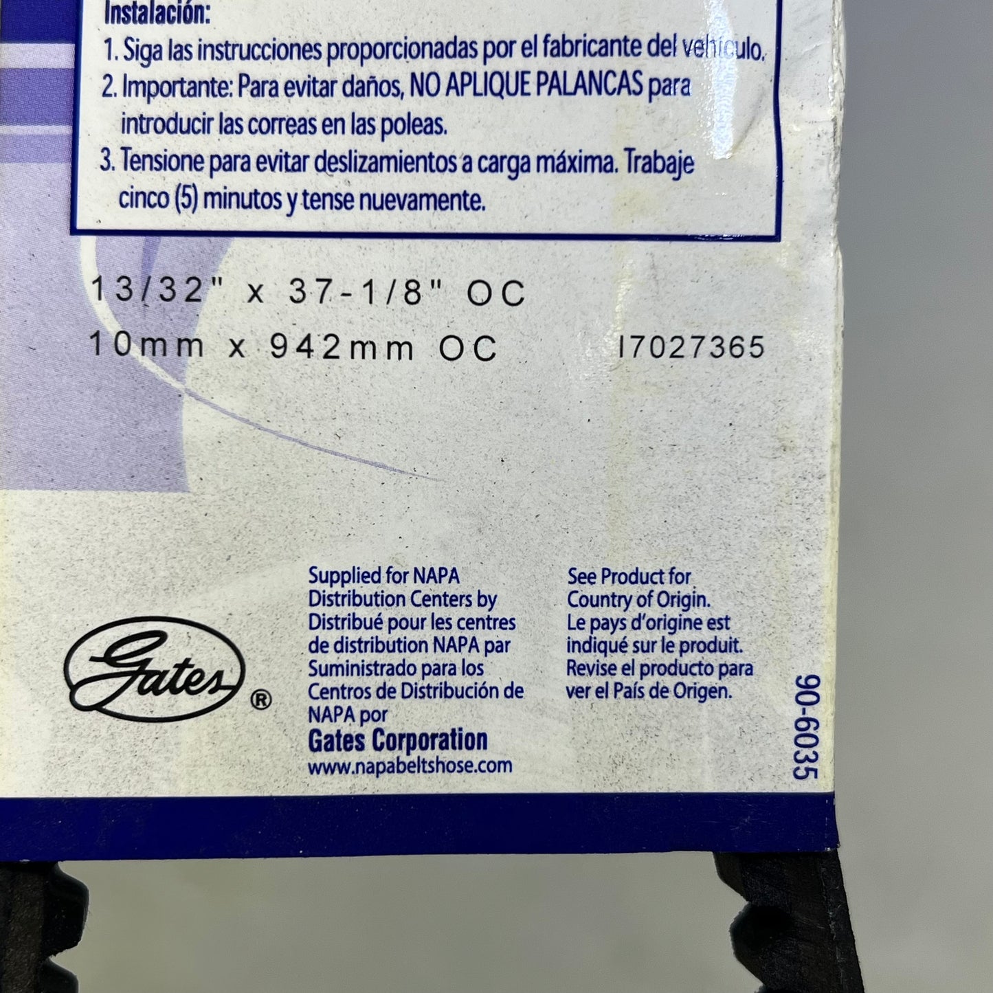 NAPA EPDM High Capacity Notched V-Belt HC41 13/32" x 37 3/8" Black 257365