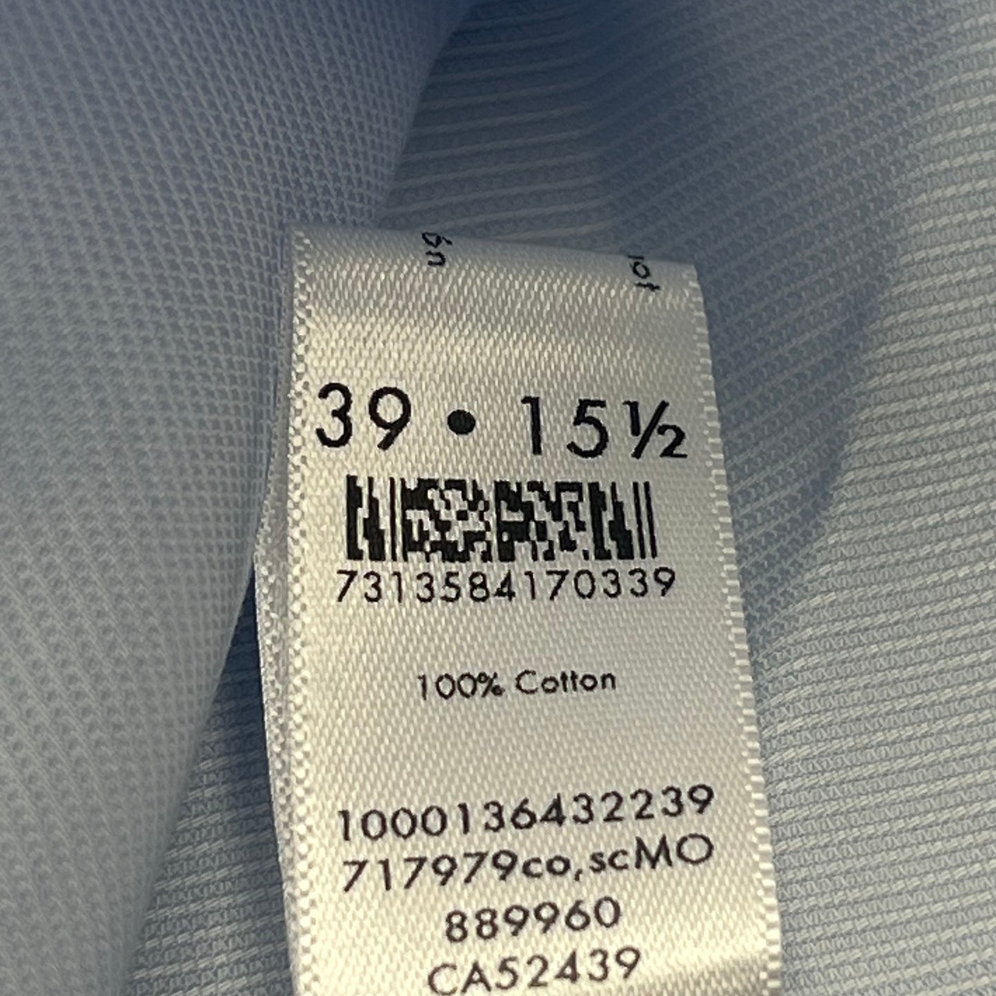 ETON Textured Twill Shirt Men's Contemporary Sz 39 Light Blue 1000136432243