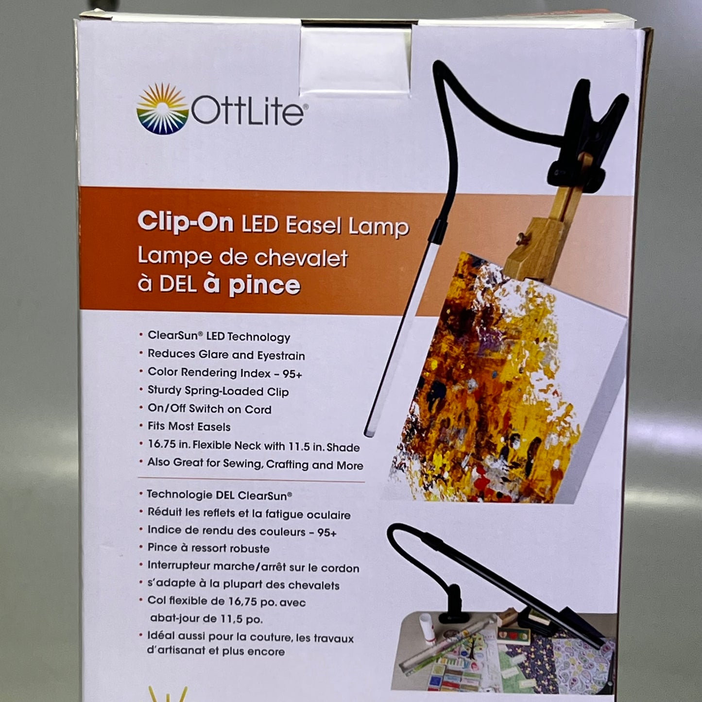 OTTLITE Clip-On LED Easel Lamp with ClearSun LED Technology REV022221