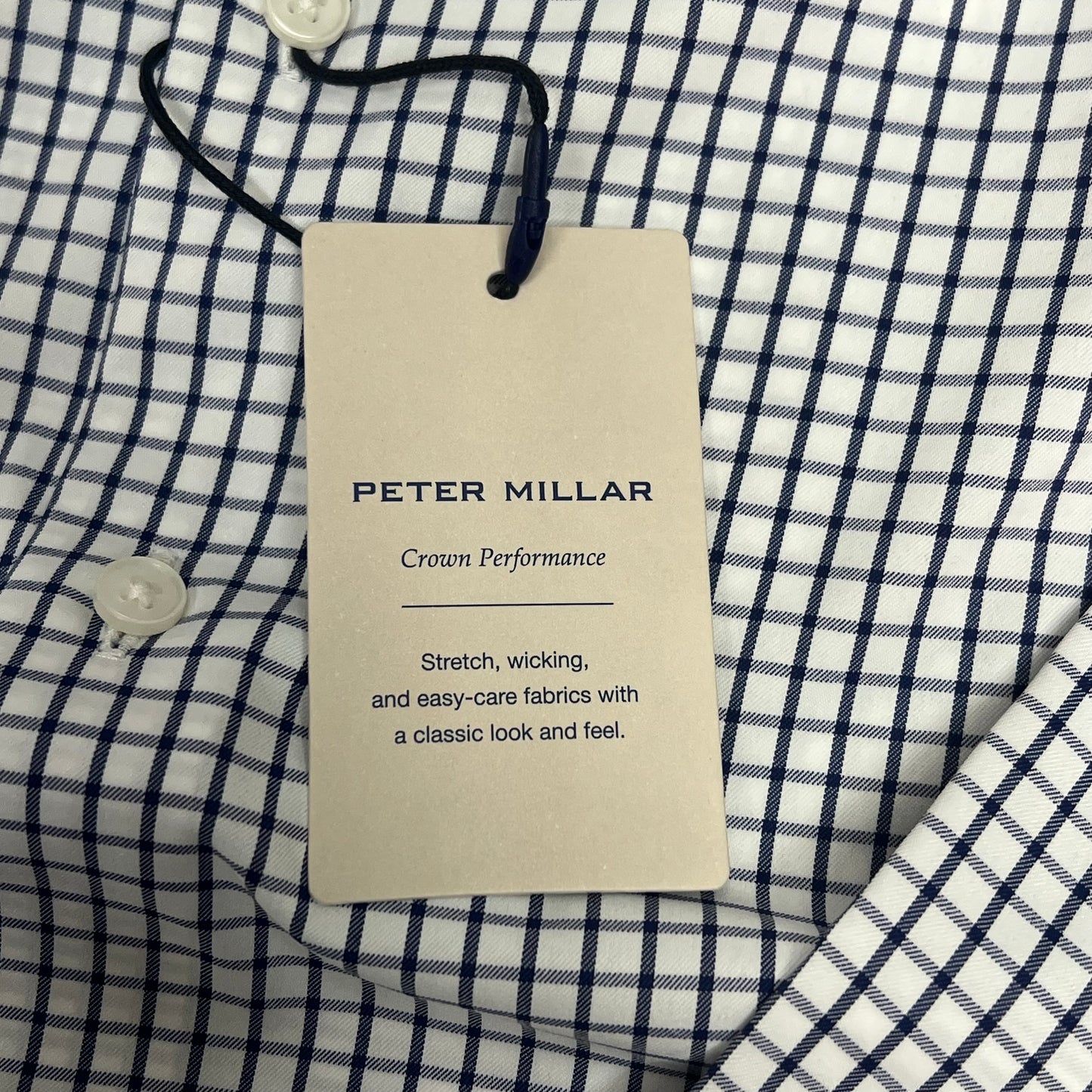 PETER MILLER Hanford Performance Twill Sport Shirt Men's Sz XXL Classic Navy