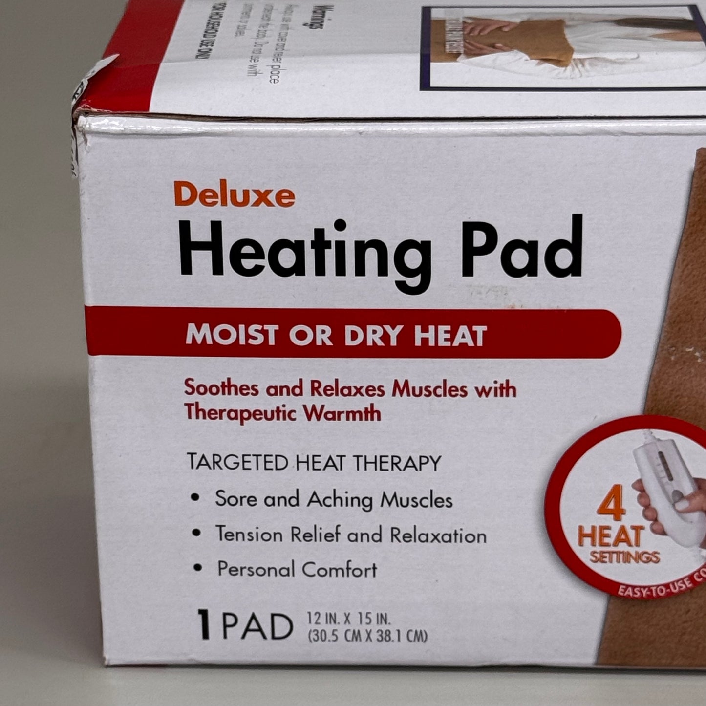 THERACARE (2 PACK) Deluxe Heating Pad 4 Heat Settings Micro Plush 12" x 15"