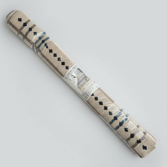 ZA@ TAHARA Large Thick Area Rug Canvas Bottom 7ft x 10ft Linen/Tan (Used)