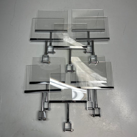 (10 PACK) Acrylic Merchandise Sign Holder W/ Rack Clamp 7" x 5.5" Chrome/Clear