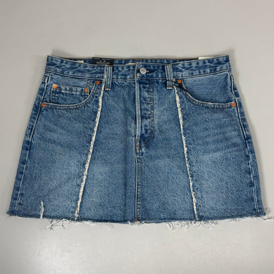 LEVIS Recrafted Icon Skirt Mid Rise Original Women's Sz 30 Novel Notion Med Wash