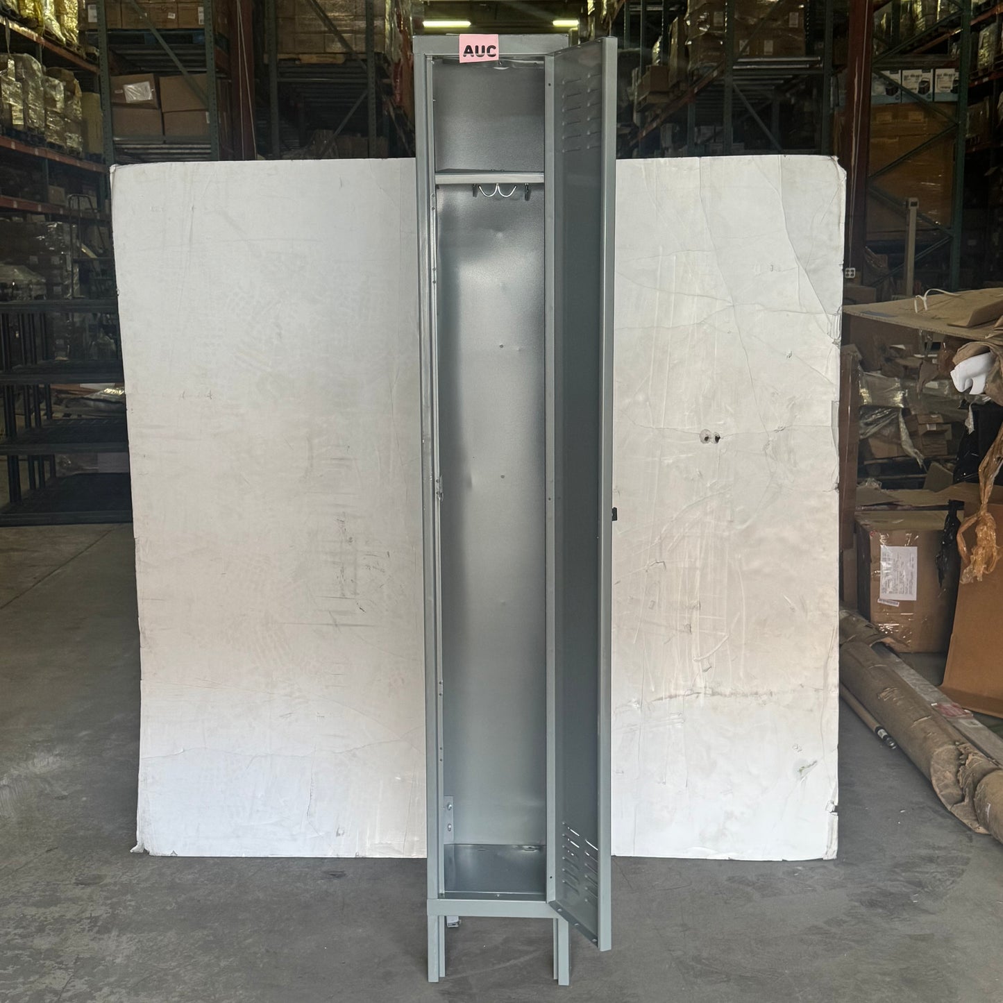 ZA@ GRAINGER Grey Metal Locker Sz 78”Hx12”x12” (AS-IS, Damage) A