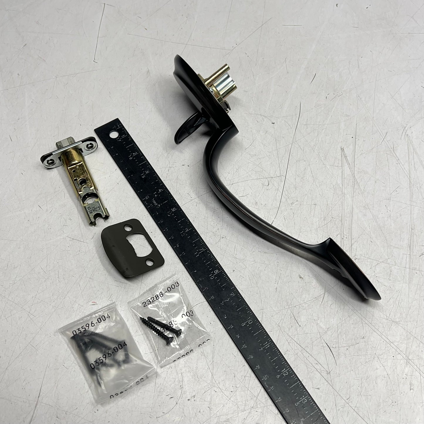 ZA@ KWIKSET Handleset Dead Bolt Keyed One Side Exterior Only (As-is Missing Parts)
