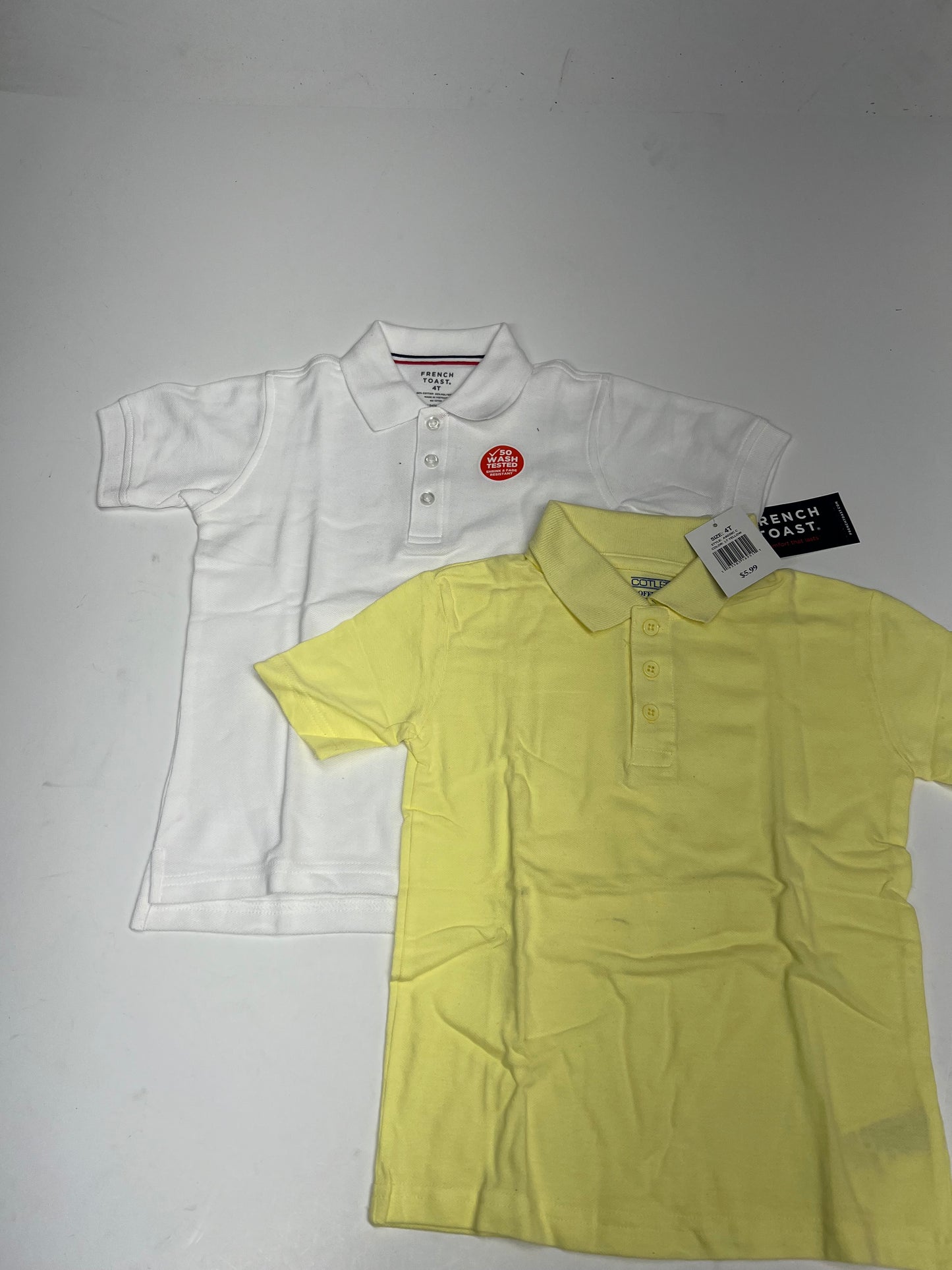 ZA@ (LOT OF 5) 3 Button Short Sleeve Polo Shirts  Boy's Sz 4T Yellow, Navy, Light Blue & White