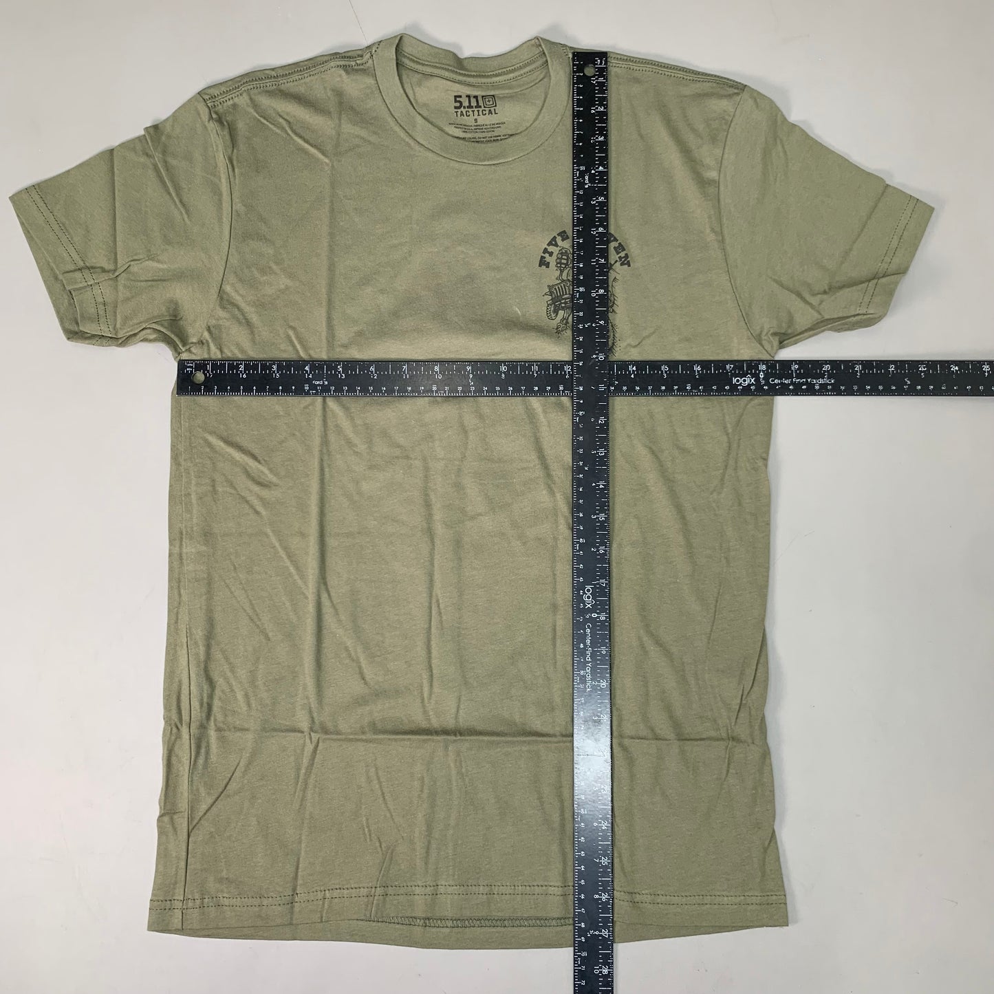5.11 TACTICAL Crazy Willy T-Shirt 100% Cotton 225 Military Green Sz S #76195