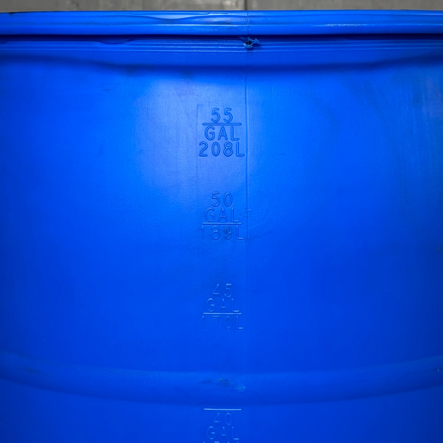 ZA@ GREIF Empty Blue Drums 55 Gallons/208L USA/R1874/24RL Sz 34.5”Hx22.5”D (New)