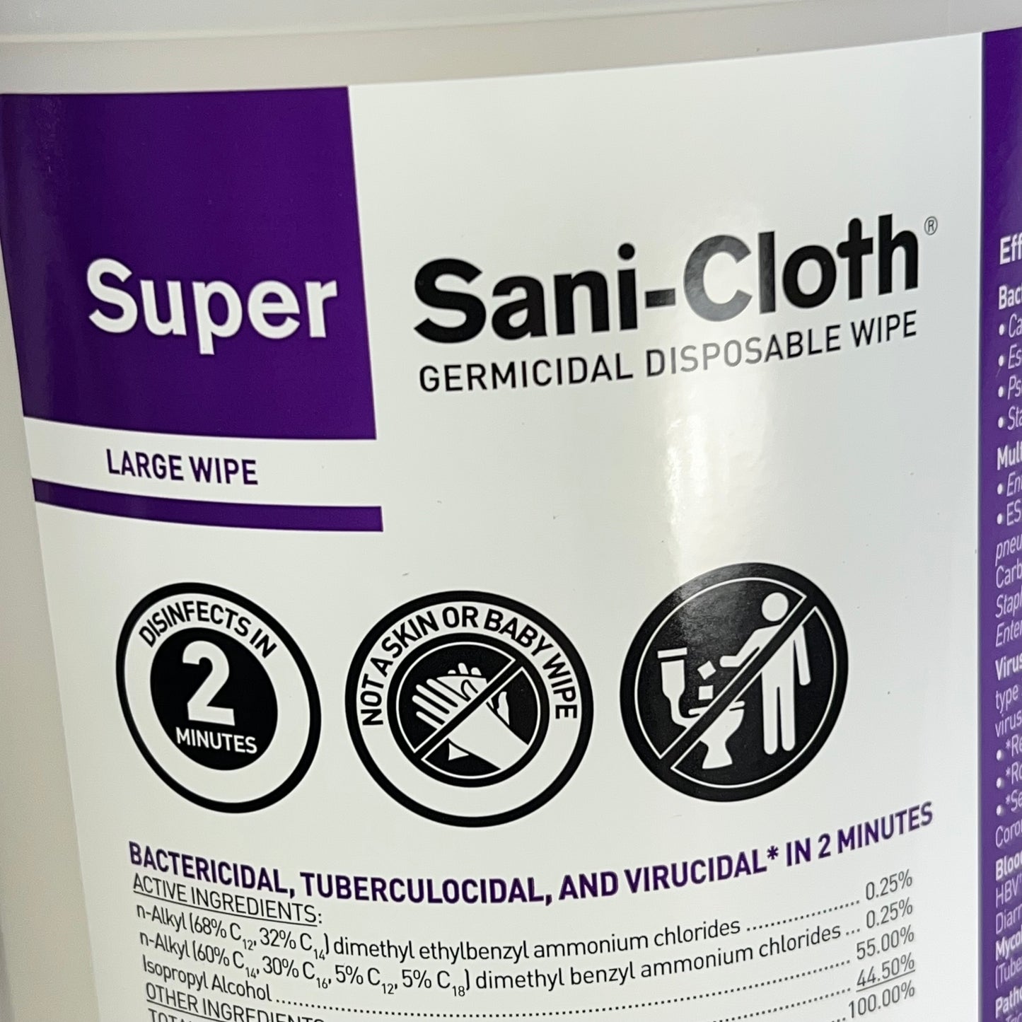 PDI (12 PACK, 160 WPES EACH) Super Sani-cloth Germicidal Wipes Sz Large BB 11/27 (A lid is Missing)