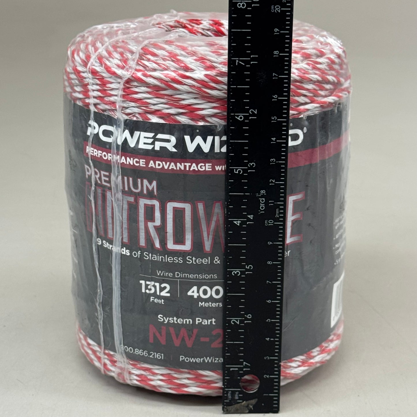 POWER WIZARD Nitro Wire Premium Stranded, Copper/SS Conductor Red/White 1312'