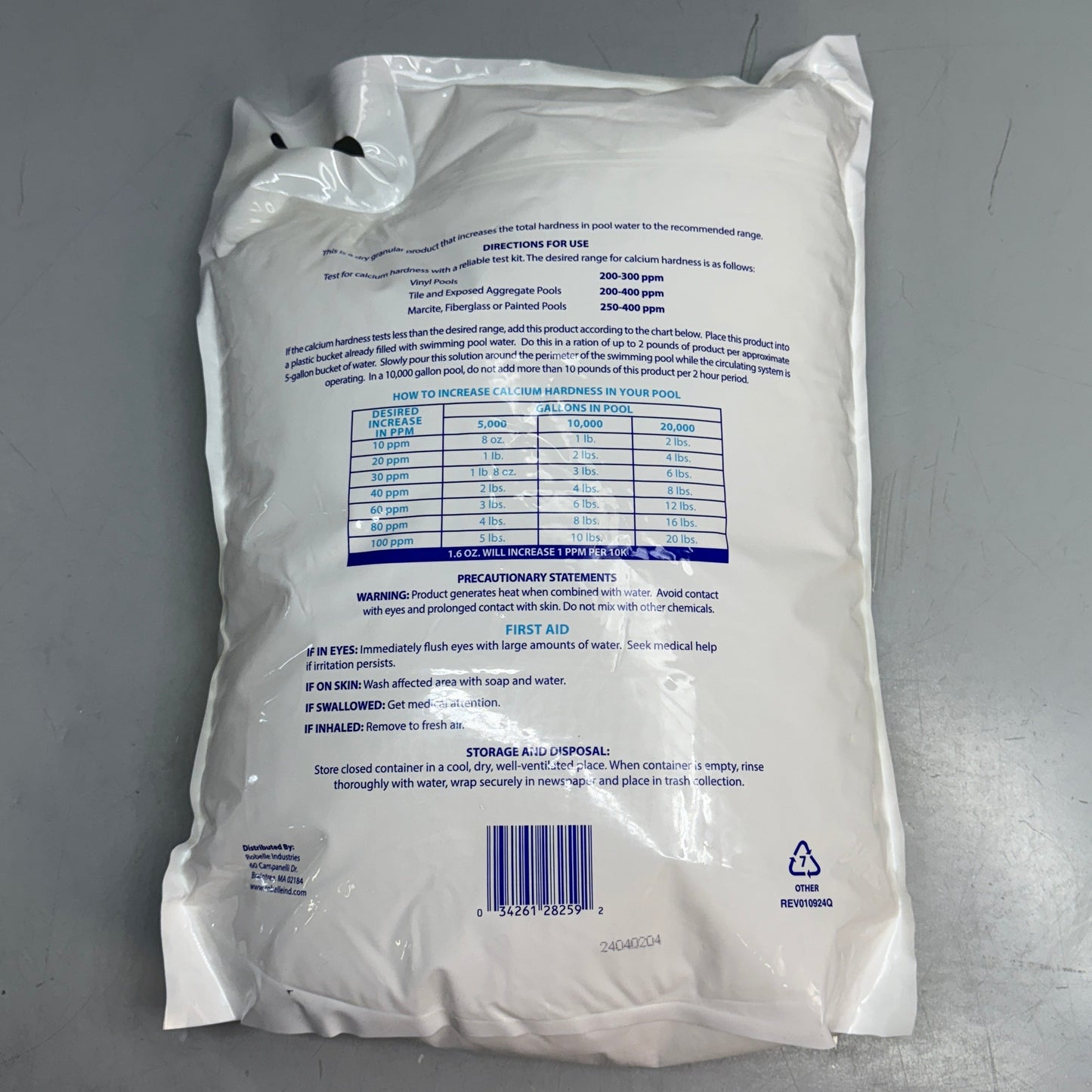 ZA@ ROBELLE (25 Lb Bag) Calcium Up Pool Water Balancer (Raises Hardness Levels) 2825B C