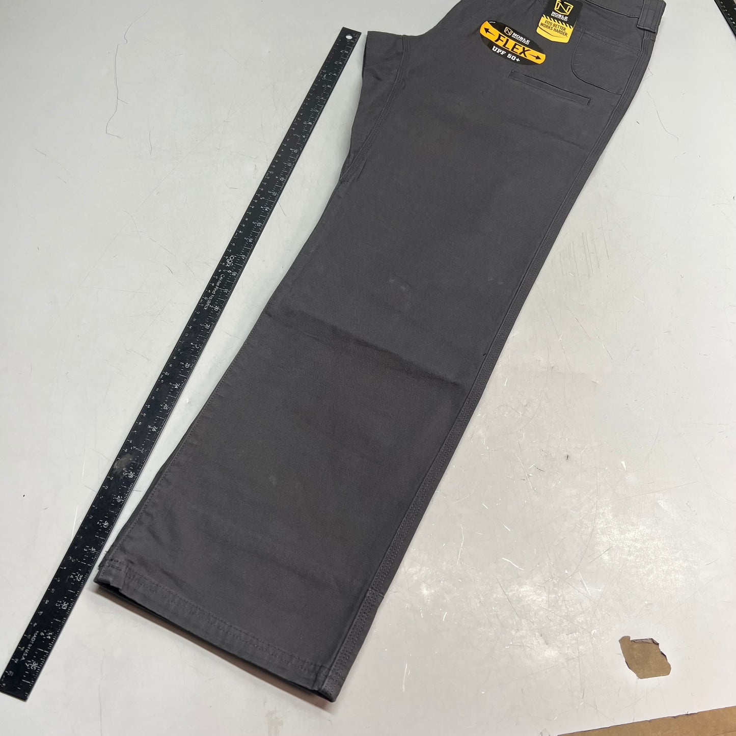 NOBLE OUTFITTERS Flex Stretch Canvas Work Pant Men's Sz 36x32 Asphalt 18425
