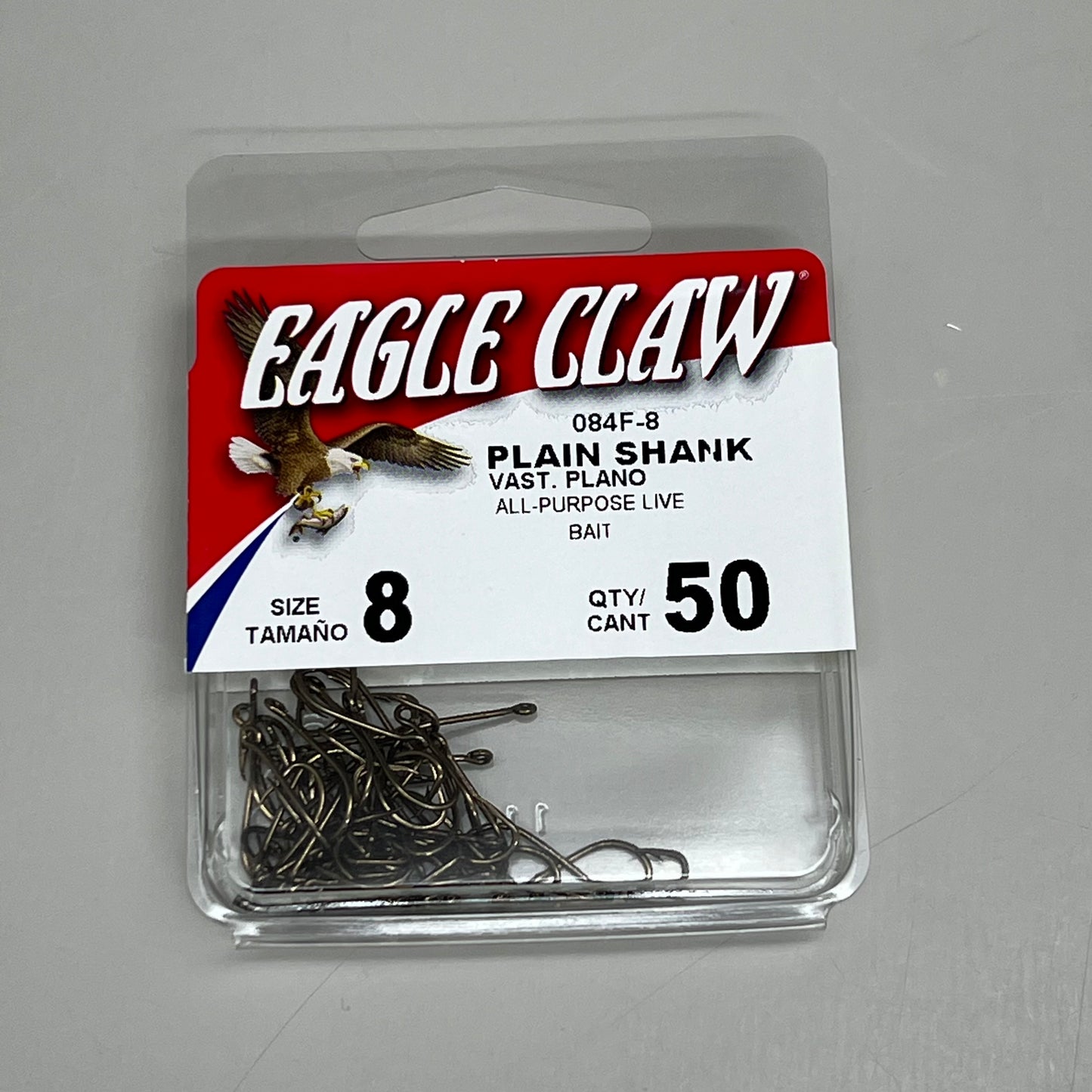 EAGLE CLAW Sharp Plain Shank All Purpose Live Bait Holder Bronze #8 50pc 084F-8