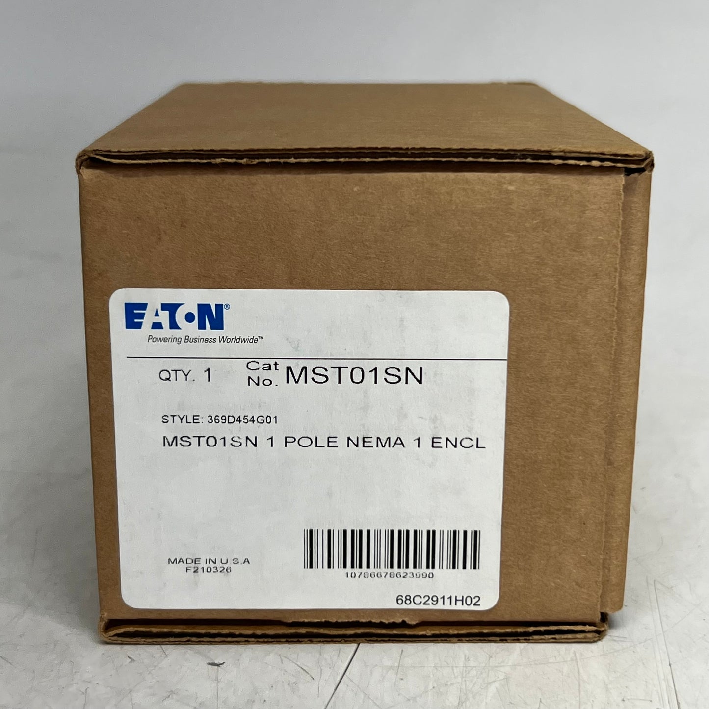 EATON 1 Pole Single-Phase Motor Controller Sz 4"L x 2.5"W, MST01SN