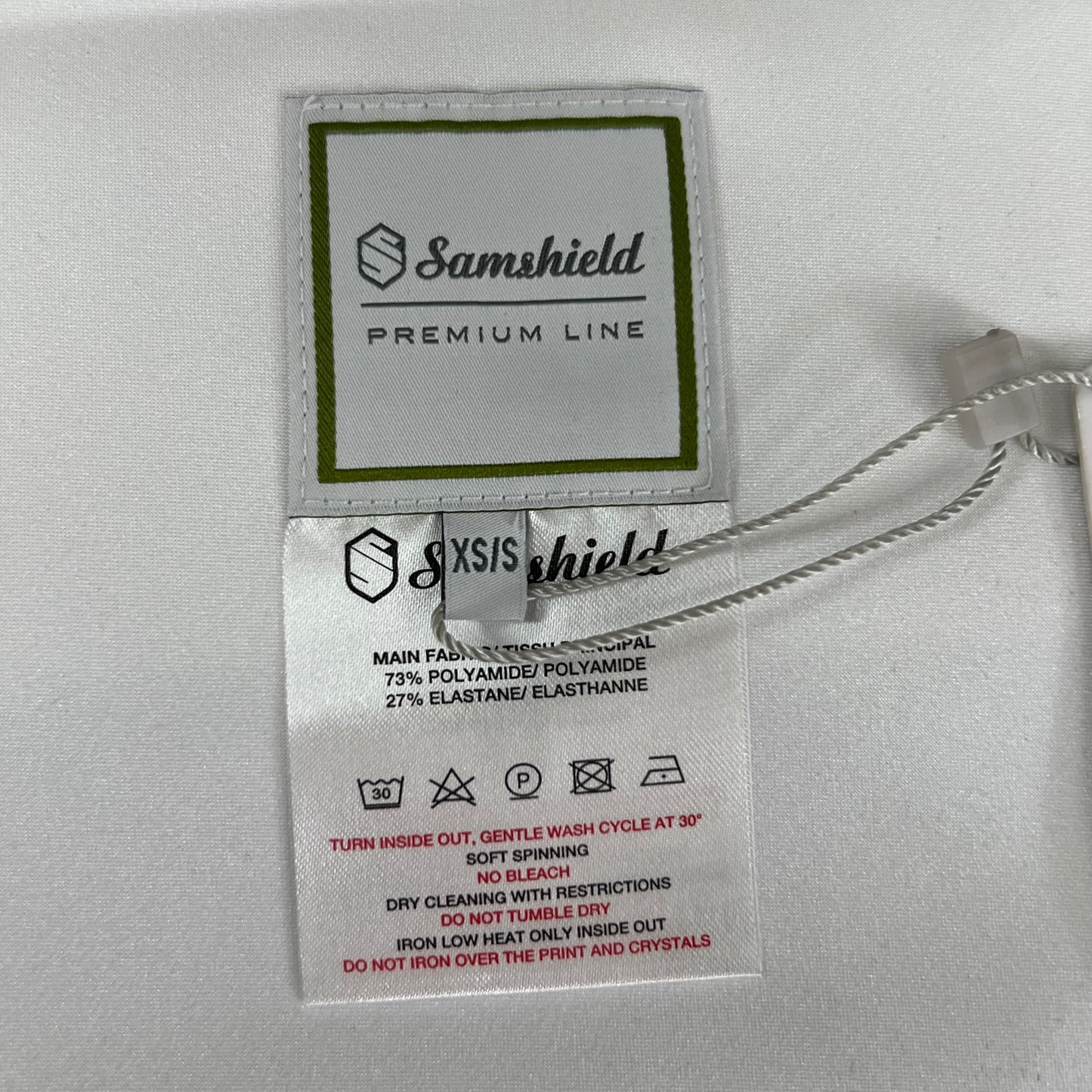 SAMSHIELD Plastron Premium Equestrian Riding Tie Women's Sz XS/S Holo White