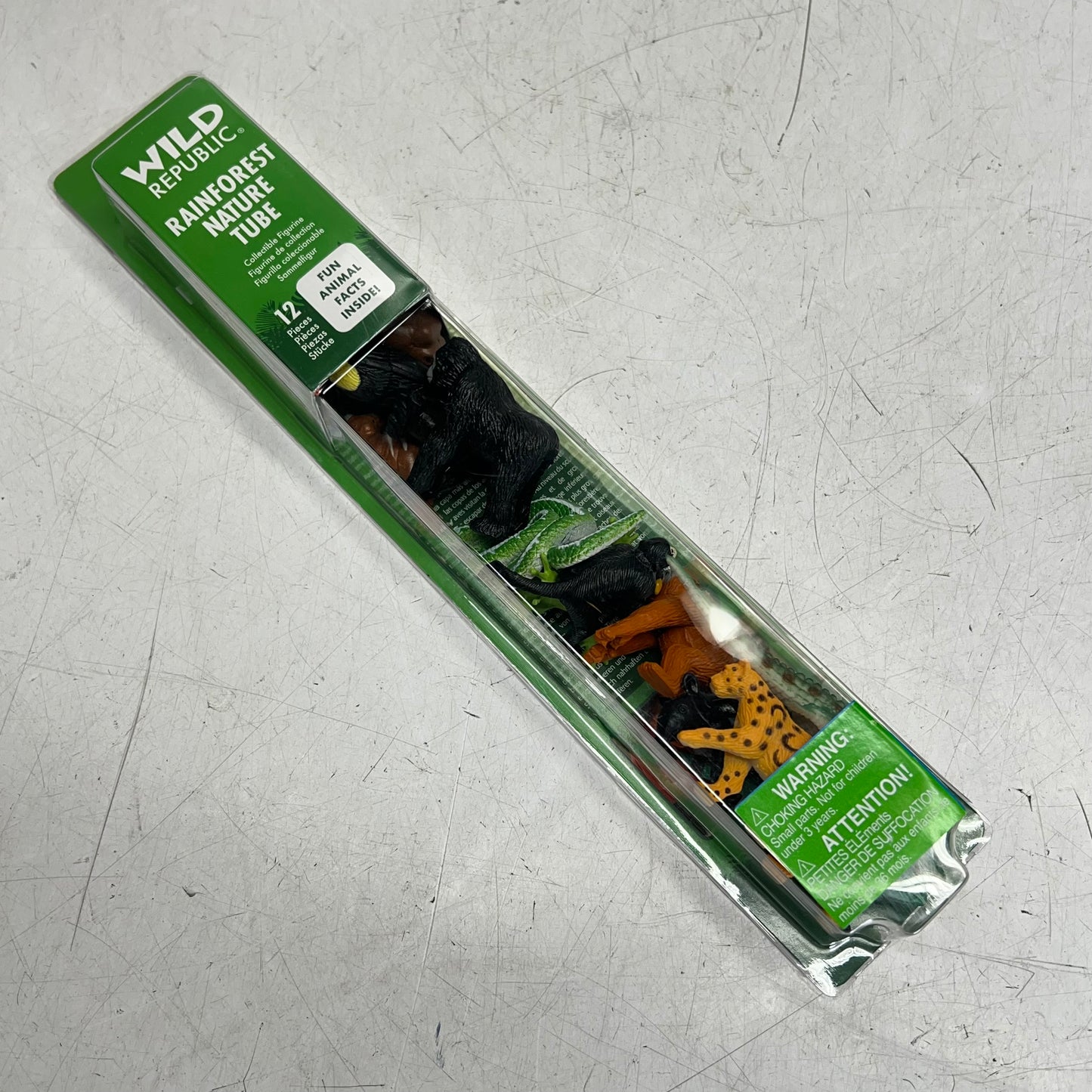 ZA@ WILD REPUBLIC (12 PIECES) Tube Of Collectable Rainforest Figurines & Playmat B