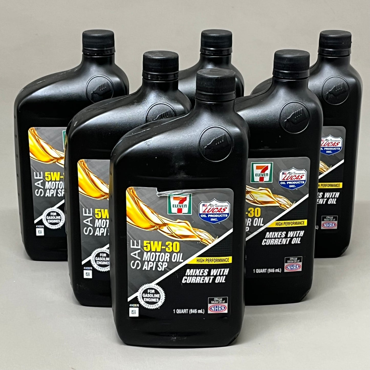 ZA@ 7 ELEVEN (6 PACK, 1 QUART EACH) SAE 5W-30 Motor Oil API SP High Performance As-is