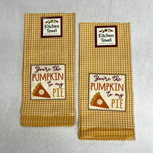 KANE KITCHEN (2 PACK) Kitchen Towels "You're the Pumpkin to My Pie" 16"x 26"