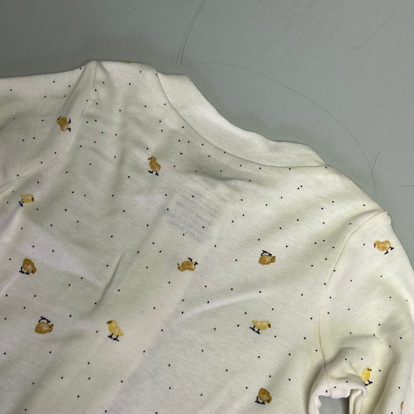 CARTERS (SET OF 2) Ducks Long Sleeve Bodysuits Baby's Sz 3M Yellow/White 1S959010