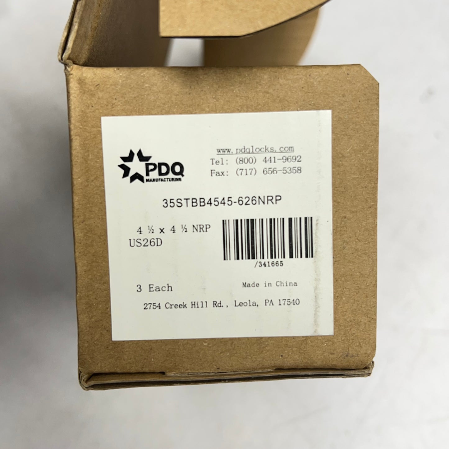 PDQ (3 PACK) Full Mortise Hinge Standard Weight 4 1/2" X 4 1/2" 35-STBB-4545-NRP