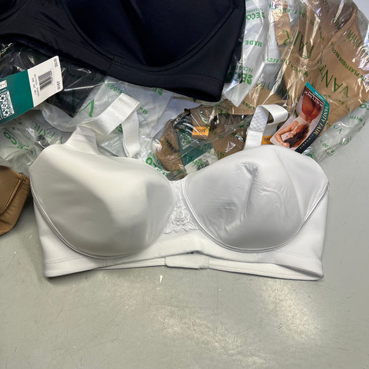 ZA@ VANITIY FAIR Lot Of Assorted Sport Bras Women's Variety Sz Tan/White/Black