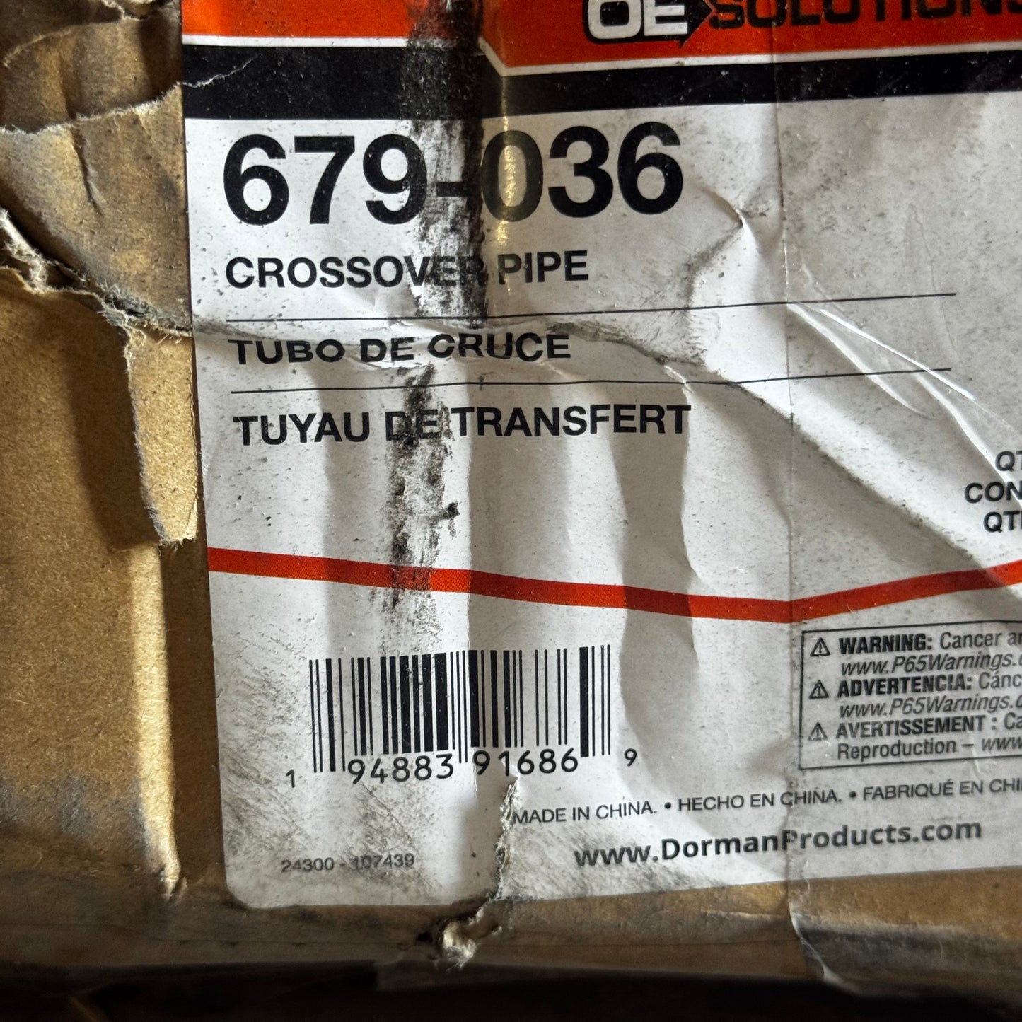 DORMAN Exhaust Crossover Pipe Compatible With Select Ford Models 50"L Gray 679-036