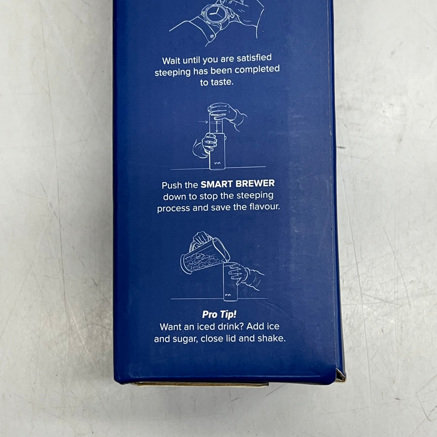 ZA@ VIVA Recharge Portable French Press W/ Smart Brewer on the Go W/ Company Logo 15.5 oz Blue